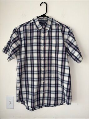 Cherokee Plaid Short-Sleeve Button-Down Shirt